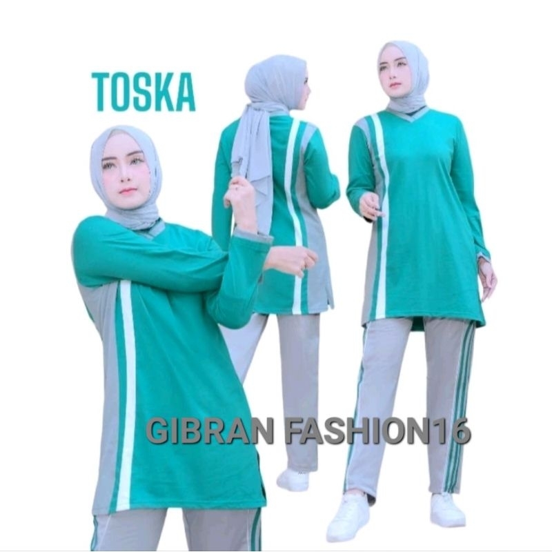 Training model Tunik olahraga wanita bahan katun carded