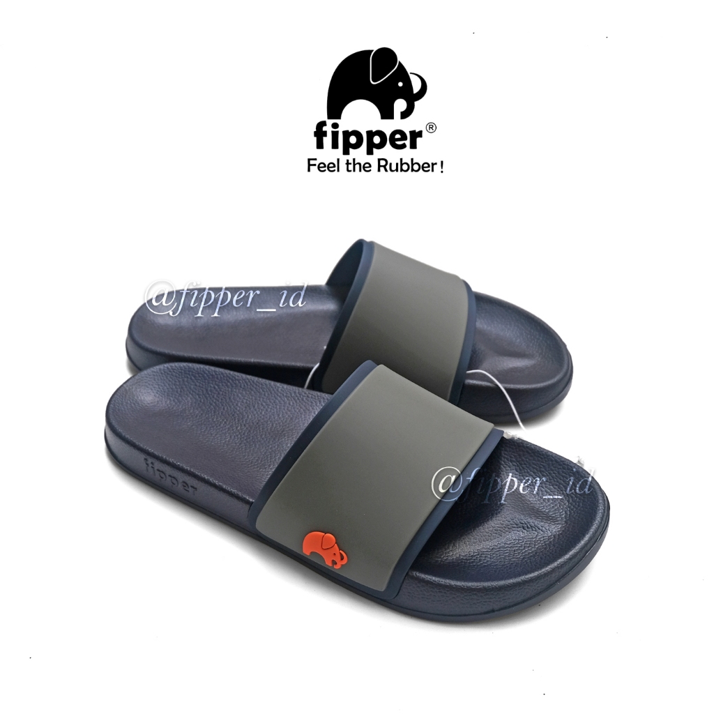Fipper - Slip On Blue Dark / Grey Light / Orange Portland