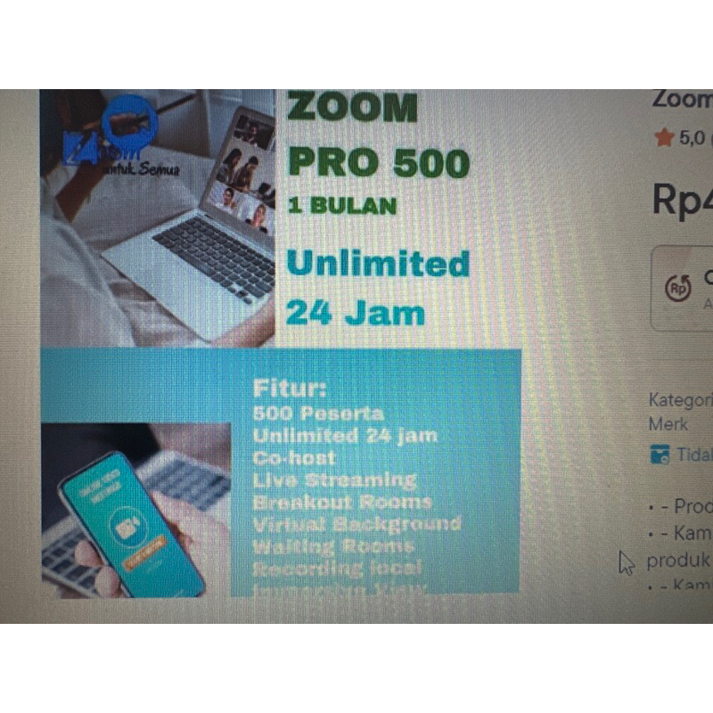 Zoom Meeting PRO 5000 Lisensi 1 Bulan