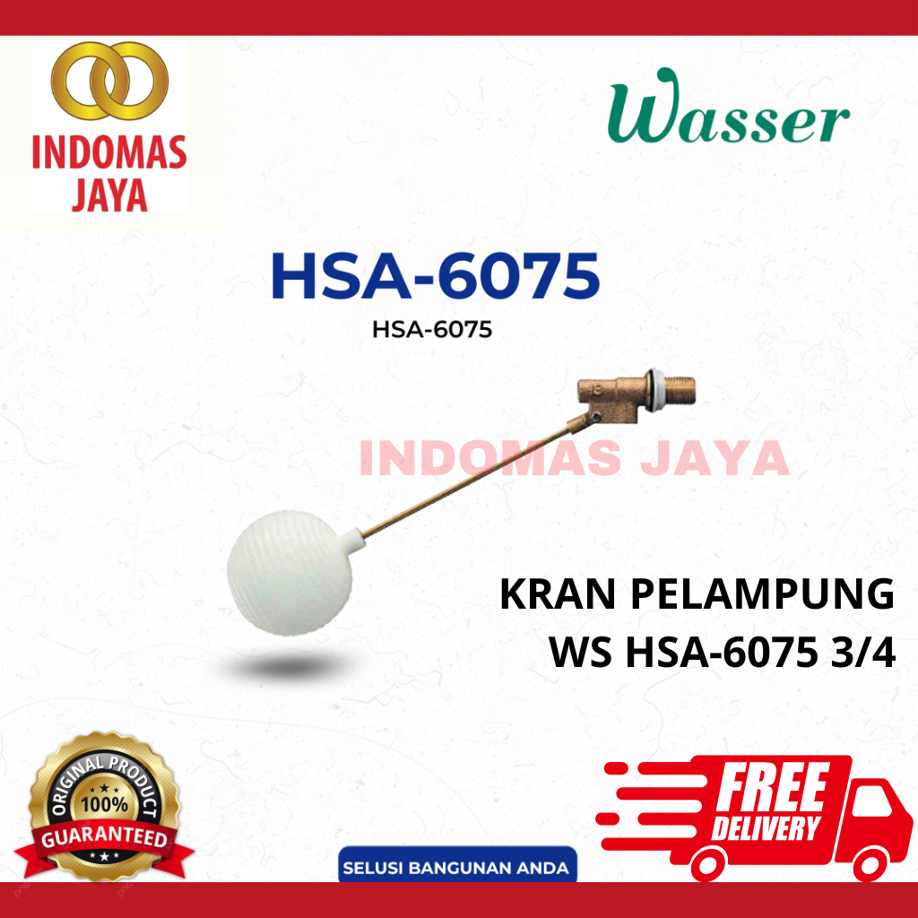 KRAN PELAMPUNG KUNINGAN WASSER HSA6075 3/4
