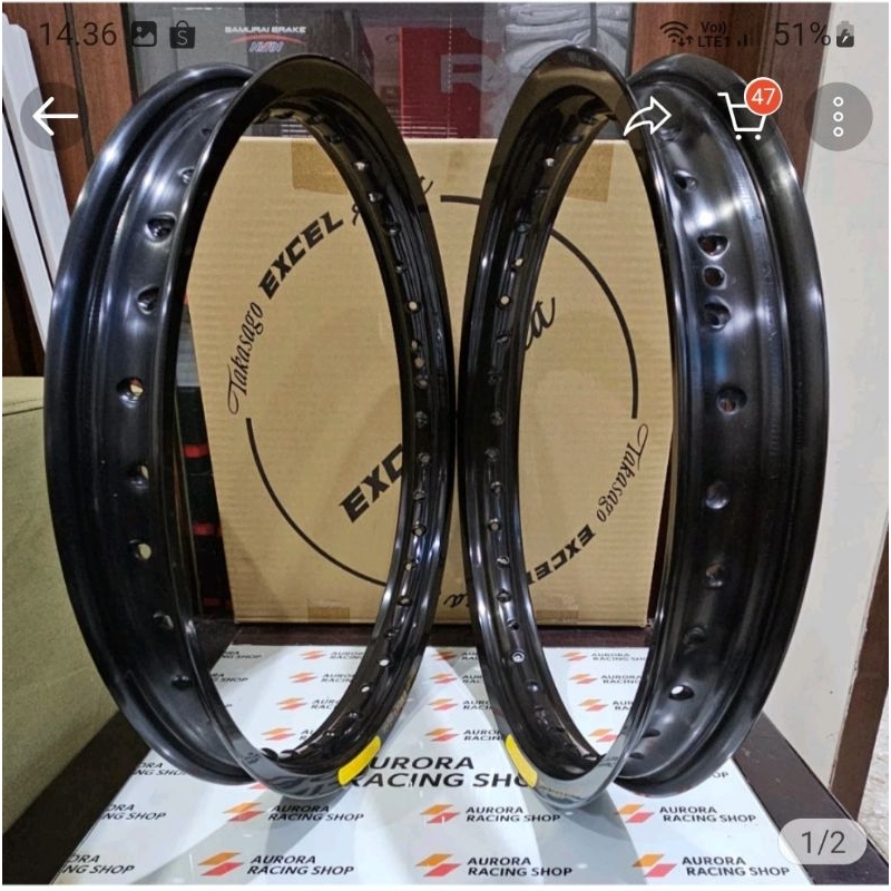 VELG TK RACING & VELG TAKASAGO EXCEL ASIA HITAM RING 18 & 17 160x17 SET 185x17 / 185x18 SET 215x18 H