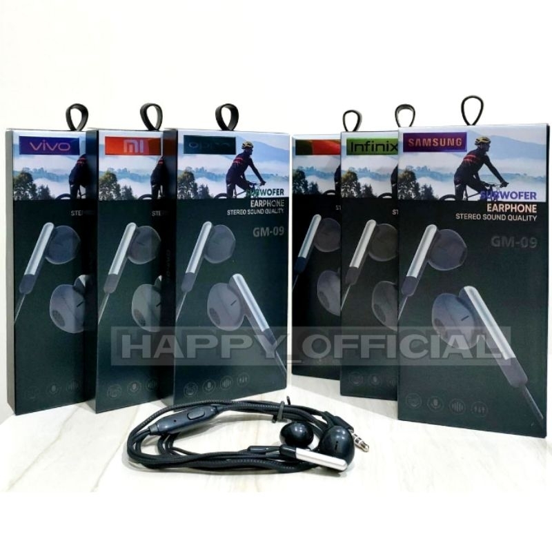 HF HEADSET GM-09 BRANDED BASS PACK IMPORT