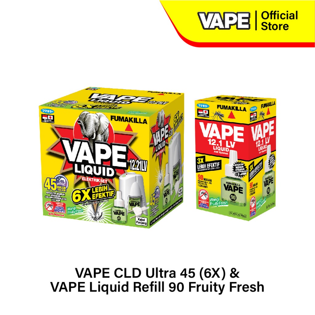 Fumakilla Vape Bundle Obat Nyamuk Elektrik 6X dan Refill Fruity Fresh