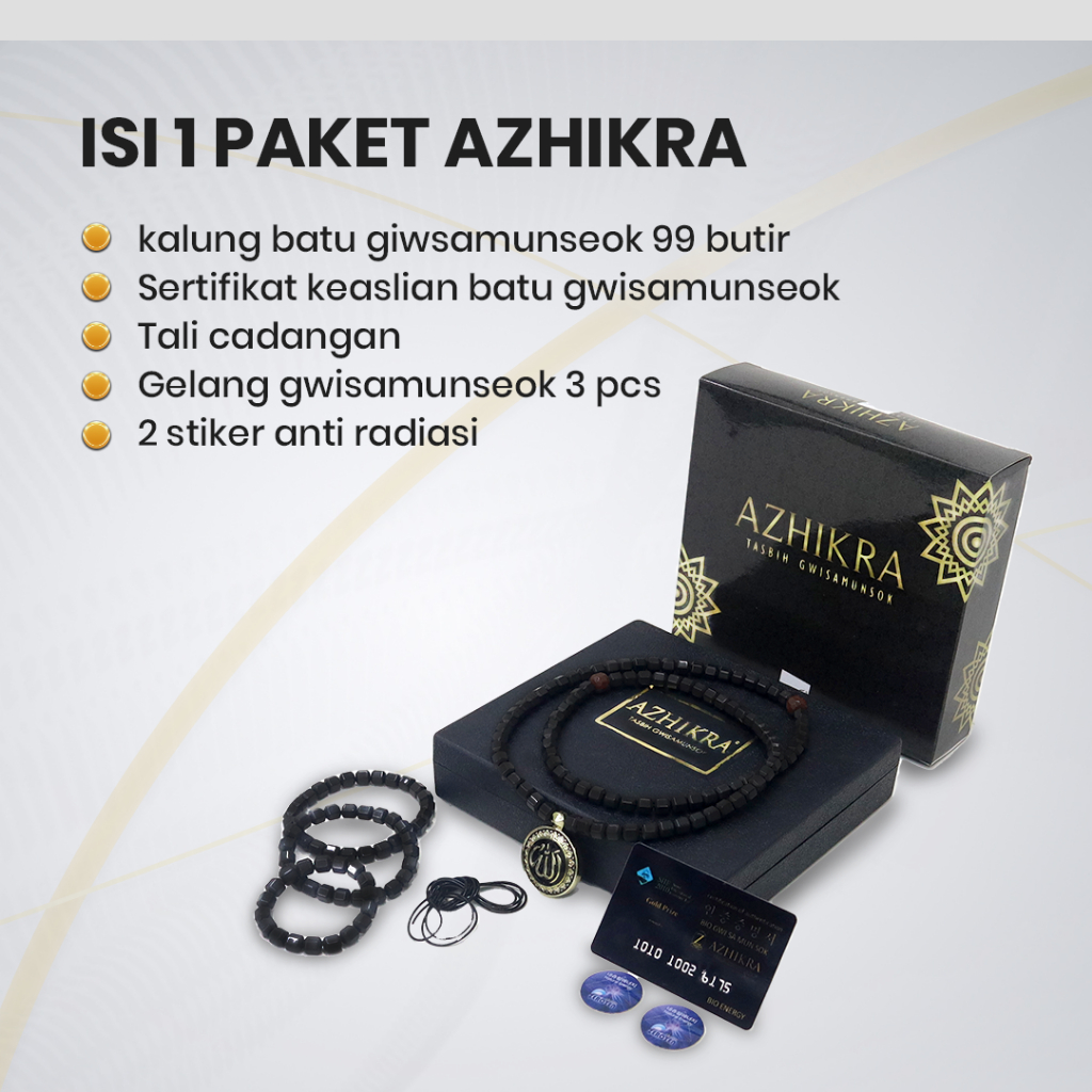 AZHIKRA Kalung Kesehatan Terapi dan Tasbih - Melancarkan Peredaran Darah-6