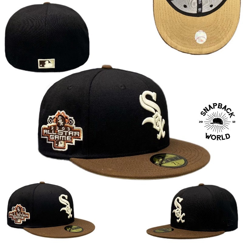 Black Brown Chicago White Sox fitted cap snapback import all star