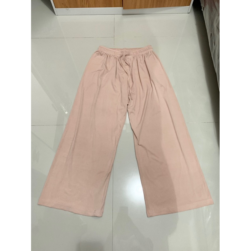 PRELOVED CELANA PANJANG LICIN BAHAN JATUH ADA FASHION POLOS SOFT PINK