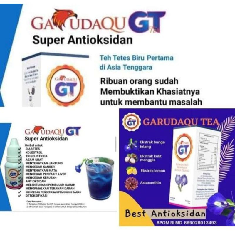 StarGT GARUDAQU MINUMAN TEH BIRU BUNGA TELANG TETES OBAT HERBAL UNTUK DIABETES, STROKE, ASAM URAT, K