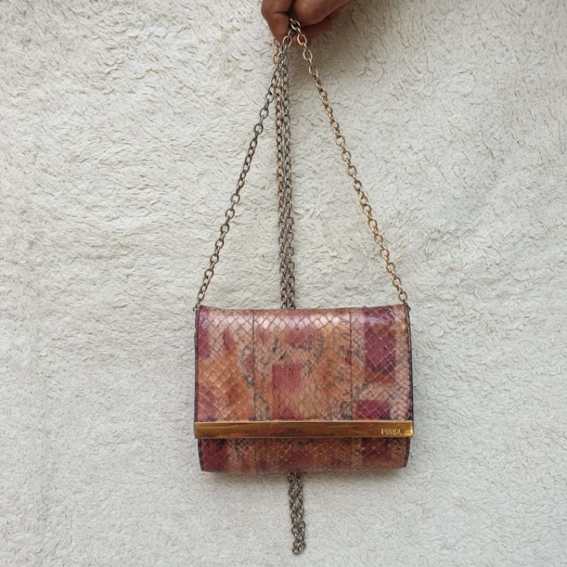 Tas Fendi Wanita Sling bag Tali Rantai