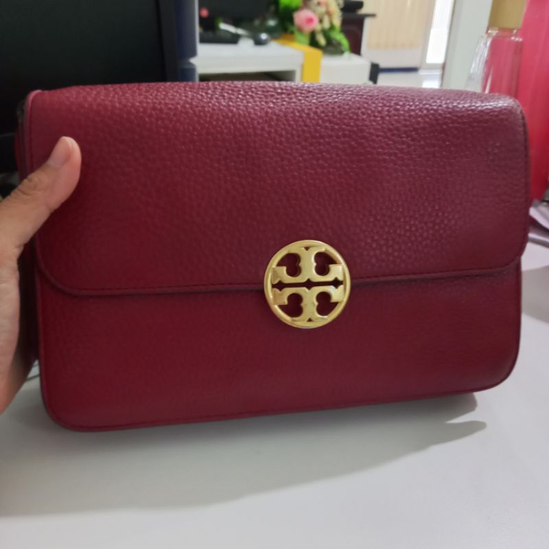PL T0ry Burch Chelsea Convertible Leather Bag TB kulit gemoy
