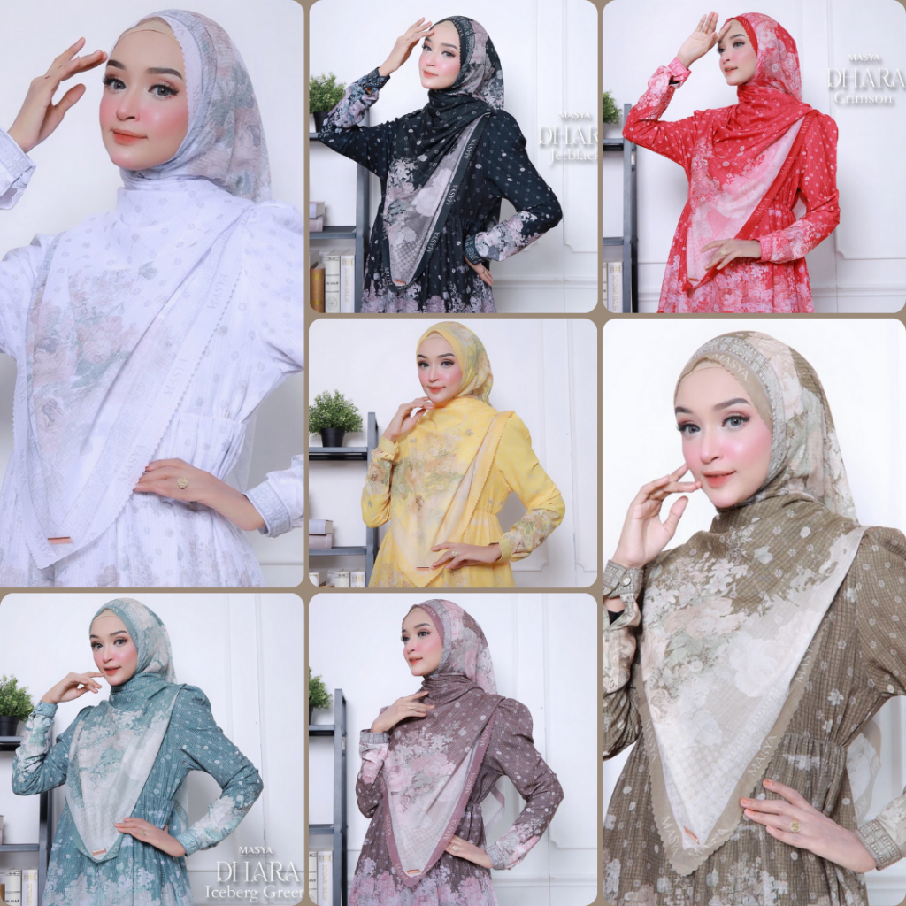MADENIA SYARI By MASYA - Jilbab Hijab Kerudung Scarf Segi Empat 4 Voal Waffle Premium Lasercut Laser