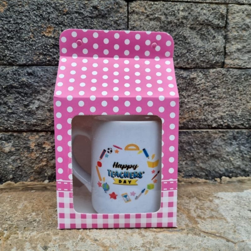 Box Mug / Box pink / box motif polkadot / Box Hampers / dus mug / dus hampers