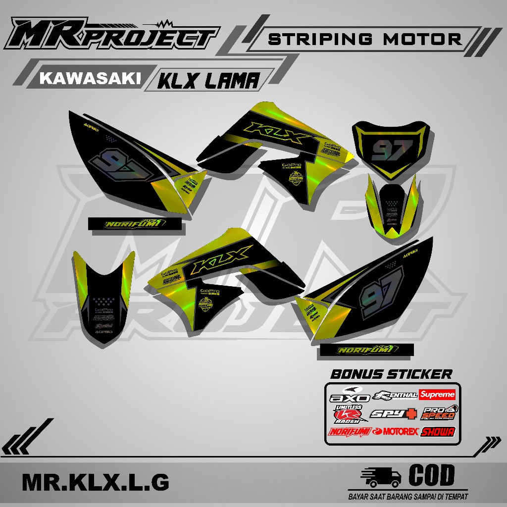 striping KLX 150 Lama,S/L-Stiker striping lis variasi motor klx 150 S / L lama