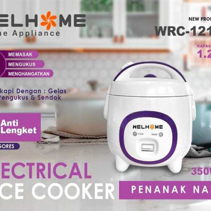 hf MEJIKOM WELHOMEMINI RICE COOKER MAGIC COM 12 LITER MULTIFUNGSI 3IN1