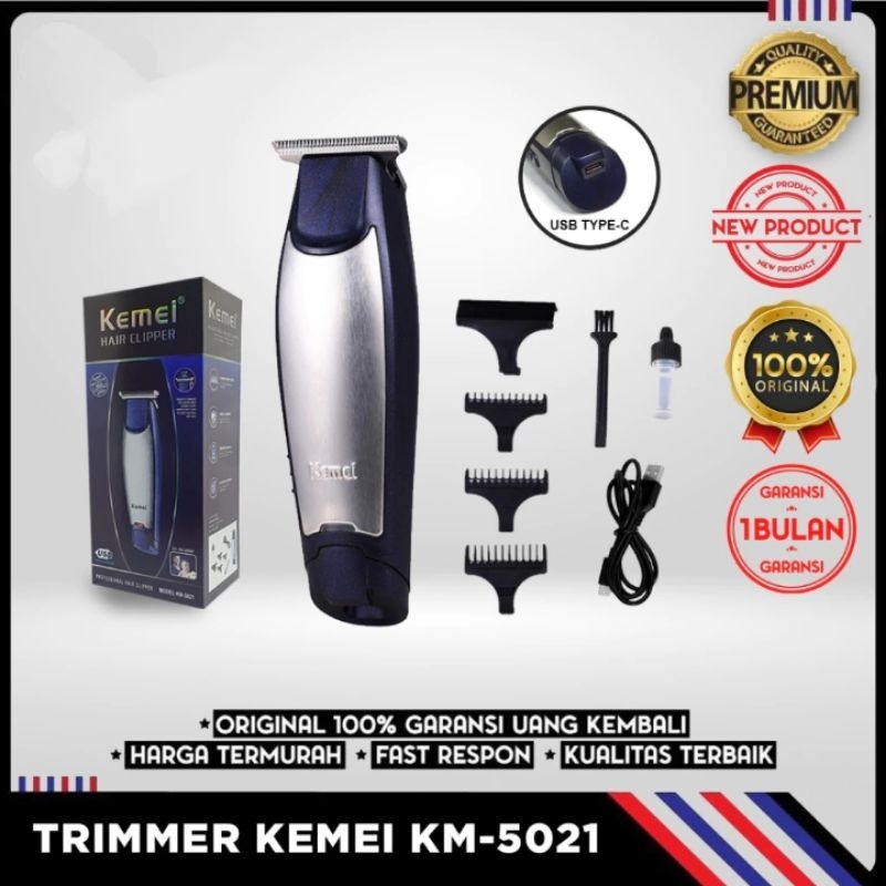 KEMEI KM 5021 ELEKTRIC HAIR CLIPPER CORDLES usb tipe C