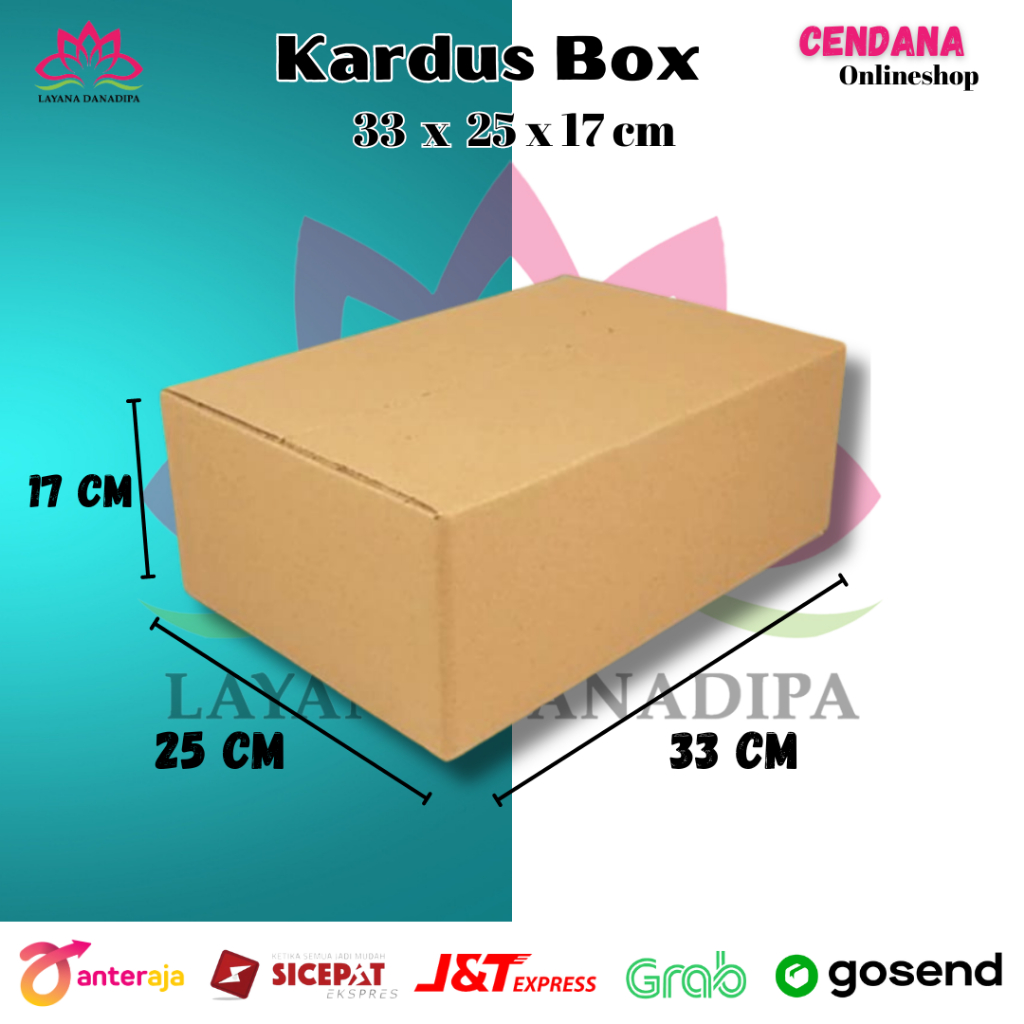 

Kardus Box Ukuran 33 x 25 x 17 Cm (Harga per 10 Dus)