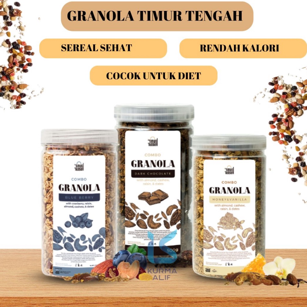

TIPE HQV846 Granola Timur Tengah 5 gr Sereal Sarapan Sehat Oatmeal With Almond and Mete