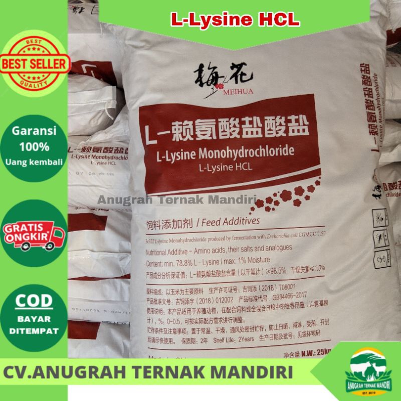 L-LYSINE HCL MEIHUA CHINA 1KG - lysin ternak - lysine kucing anjing dll
