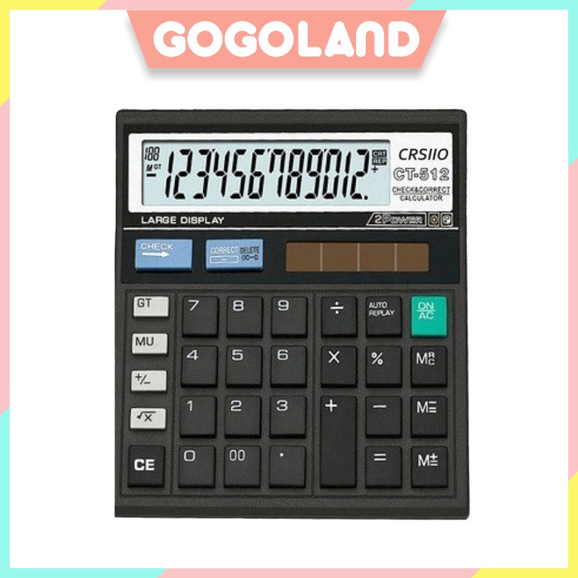 

Ready Stok Gogoland 12 Digit Kalkulator Check Kakulator Dagang Besar Calculator CT 512 MURAH S2