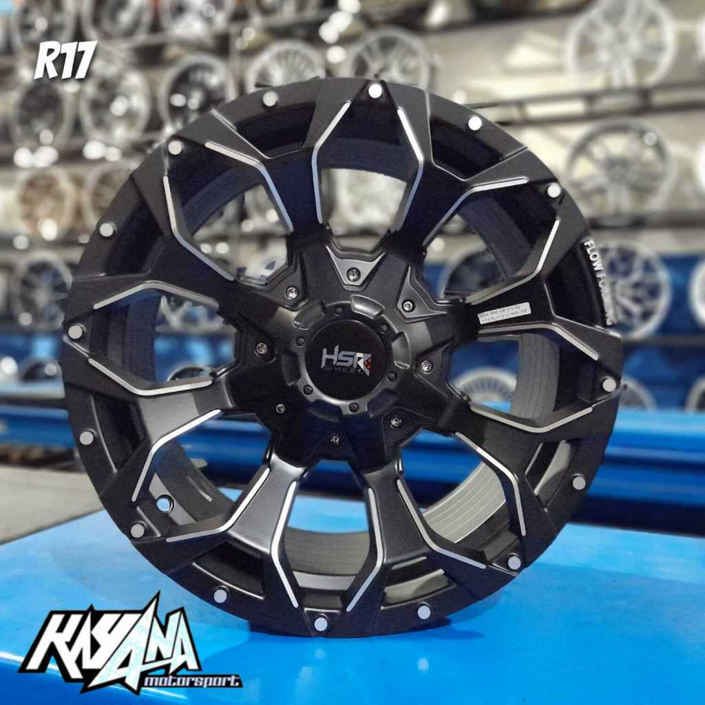 Velg Mobil Model Offroad R17 Pcd 6x139,7 Lebar 85 Et-10 Velg HSR Goku Untuk Pajero Fortuner Ring-17