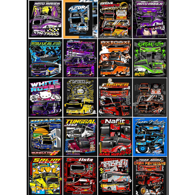 

stiker bus basuri model kotak 1 lembar isi 20 pcs