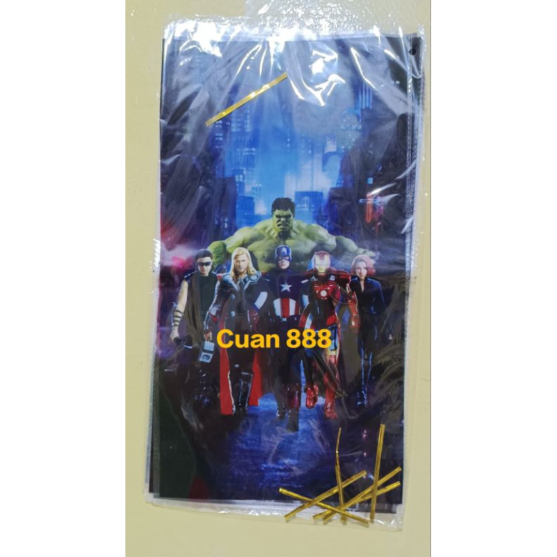 

OPP Ulta 22x40 10lembar Plastik Ulang Tahun Souvenir Snack Karakter Avanger