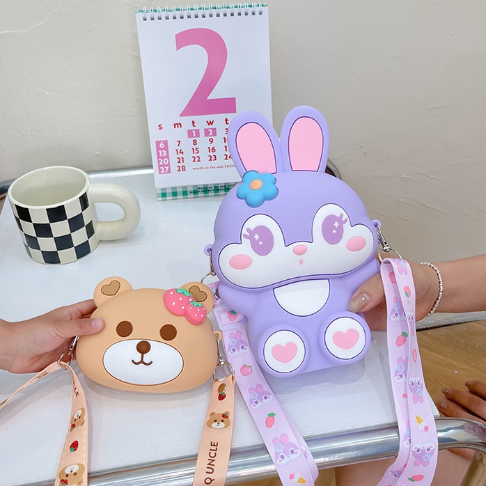 TAS SELEMPANG ANAK SILIKON KARAKTER  TAS ANAK TALI PANJANG TAS ANAK IMPORT