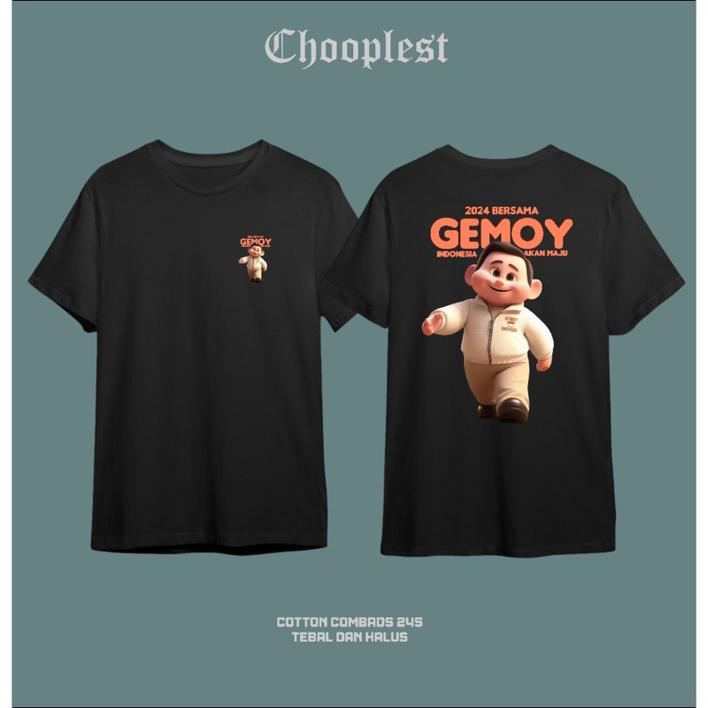 KAOS TSHIRT GEMOY PRABOWO GIBRAN 2024 / RELAWAN PRABOWO INDONESIA MAJU