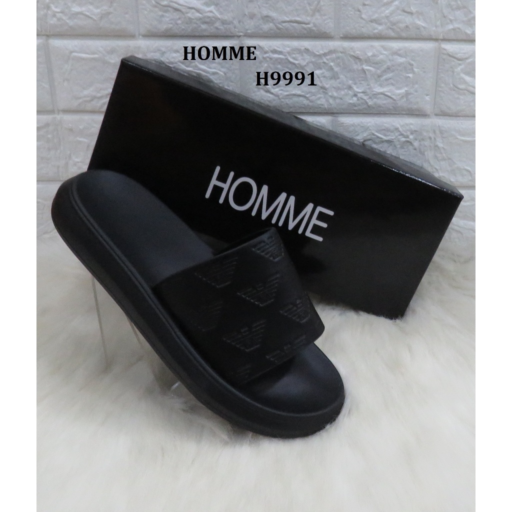 SANDAL KULIT PRIA MEREK HOMME ART H9991 PRICE RP 502.900 BRAND ORIGINAL