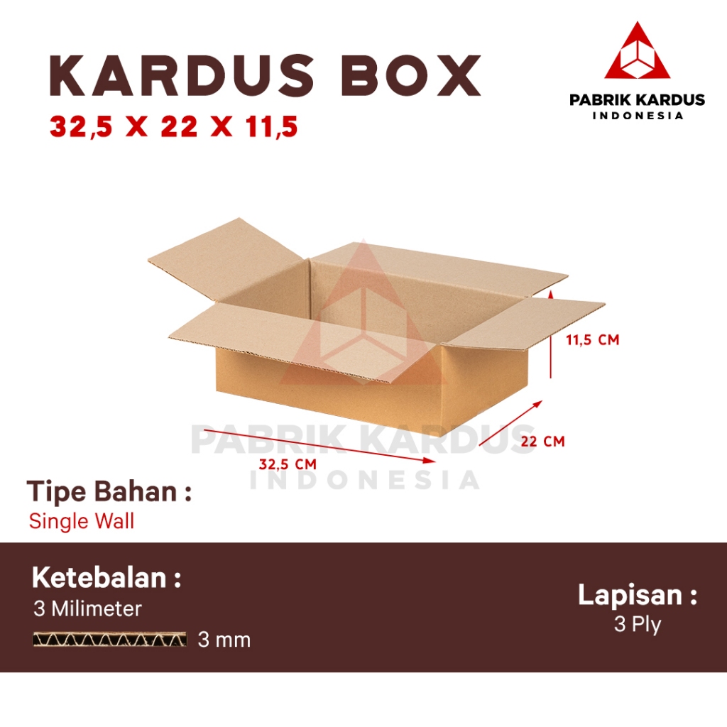 

Pabrik Kardus Box Packing Pindahan Karton Box 32.5cm x 22cm x 11.5cm Box Polos