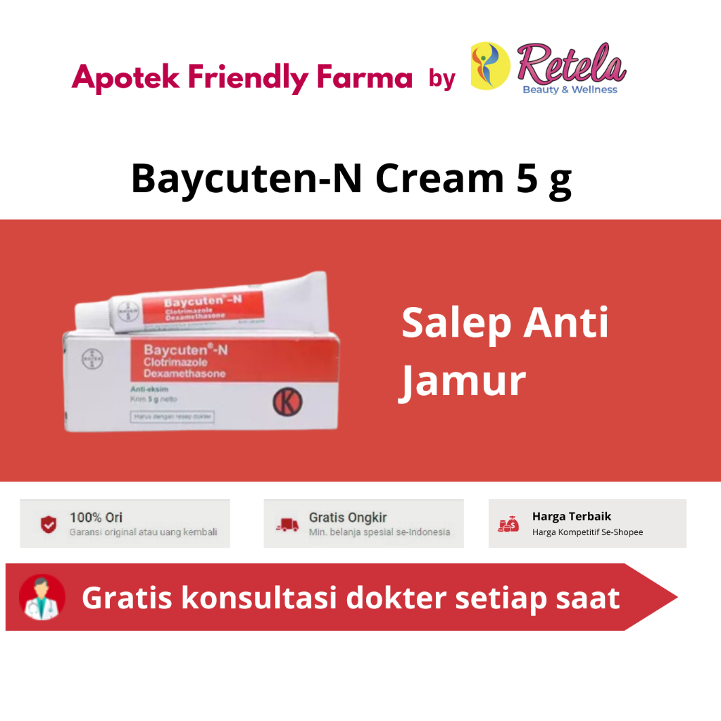 Baycuten N Cream 5 gr / Salep Anti Jamur