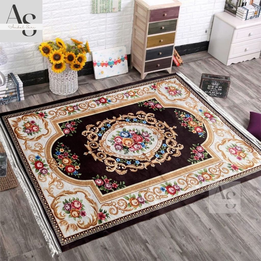 Ambal Lantai Hawai 150 x 210 cm Tebal Malaysia Aesthetic Bulu Lembut Karpet Kamar Tidur Permadani Ju