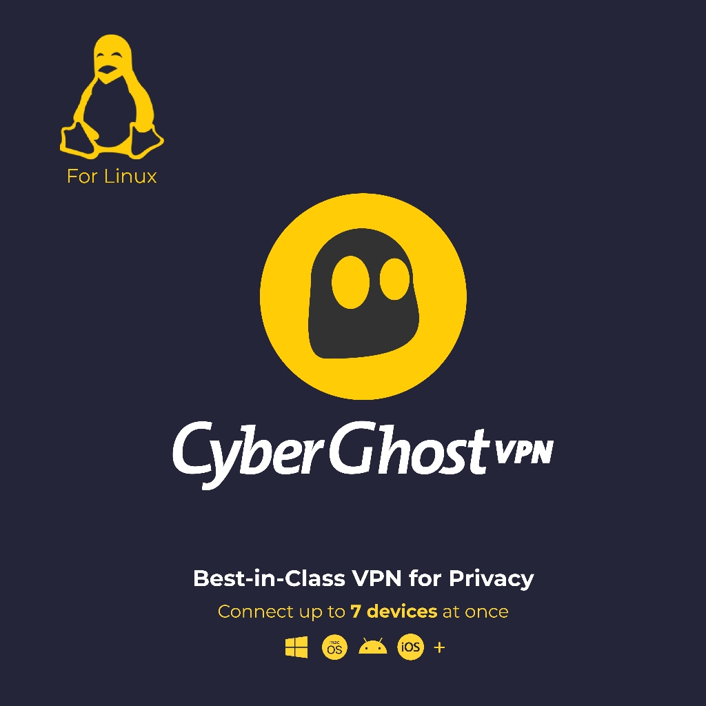 For Linux Software CyberGhost VPN Original 7 Device 1 Year