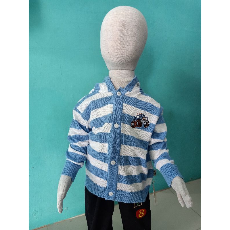 sweater hoodie / jaket rajut baby boy 1 - 2 tahun
