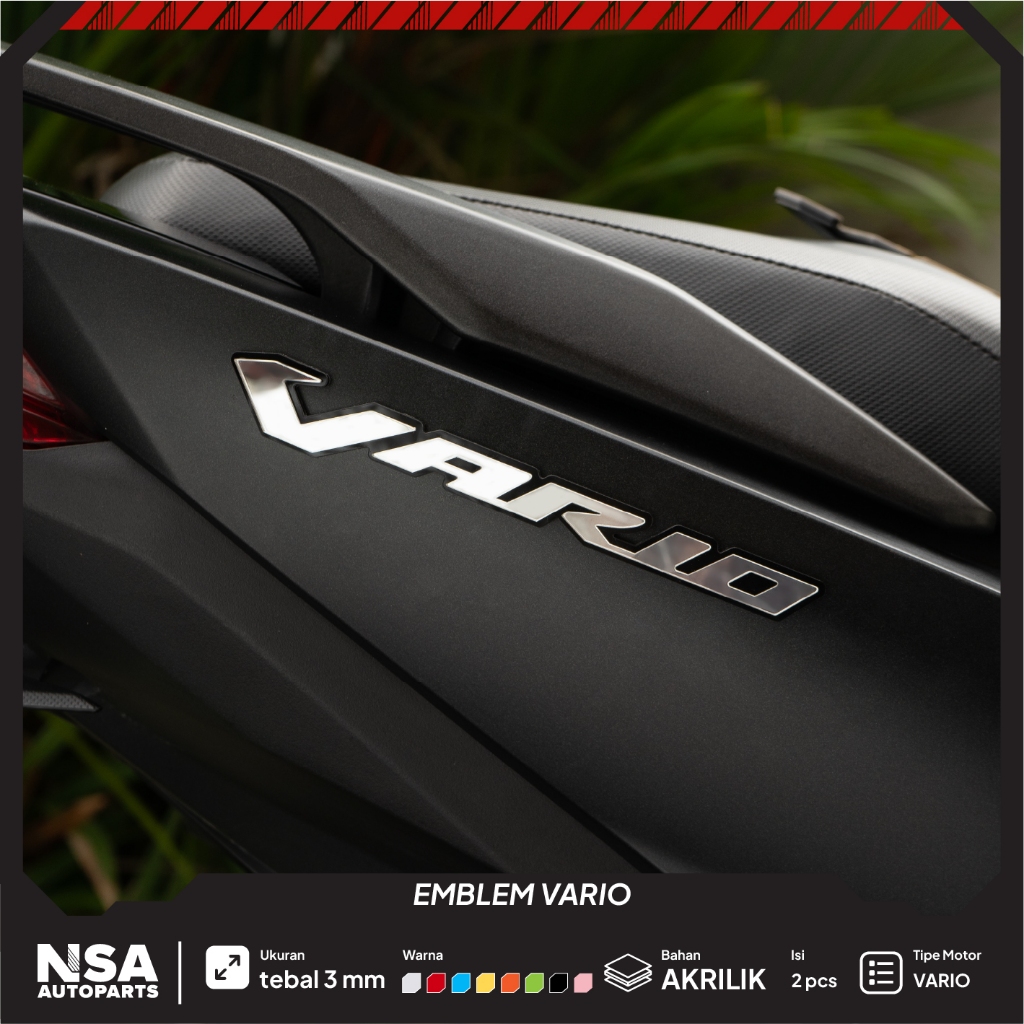 1 SET EMBLEM VARIO TIMBUL LOGO VARIO TIMBUL AKRILIK 3D BUKAN STICKER ATAU STIKER VARIO TIMBUL TULISA