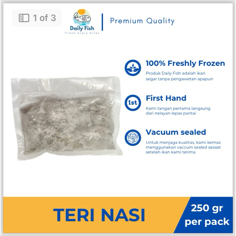 

[FRESH] - Ikan Teri Nasi Basah MPASI Frozen 250gr pack