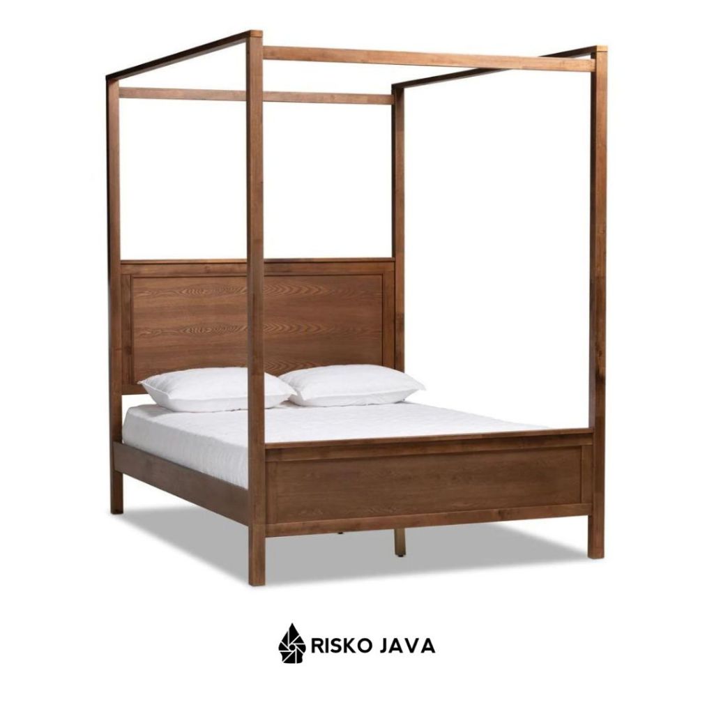 Rangka Dipan Kayu Jati Modern / Rangka Dipan Kanopi Minimalis Modern / Rangka Dipan Tempat Tidur | B