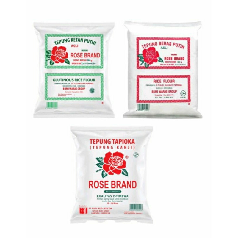 

Tepung Tapioka Tepung Beras Tepung Ketan ROSE BRAND Kemasan 500gr