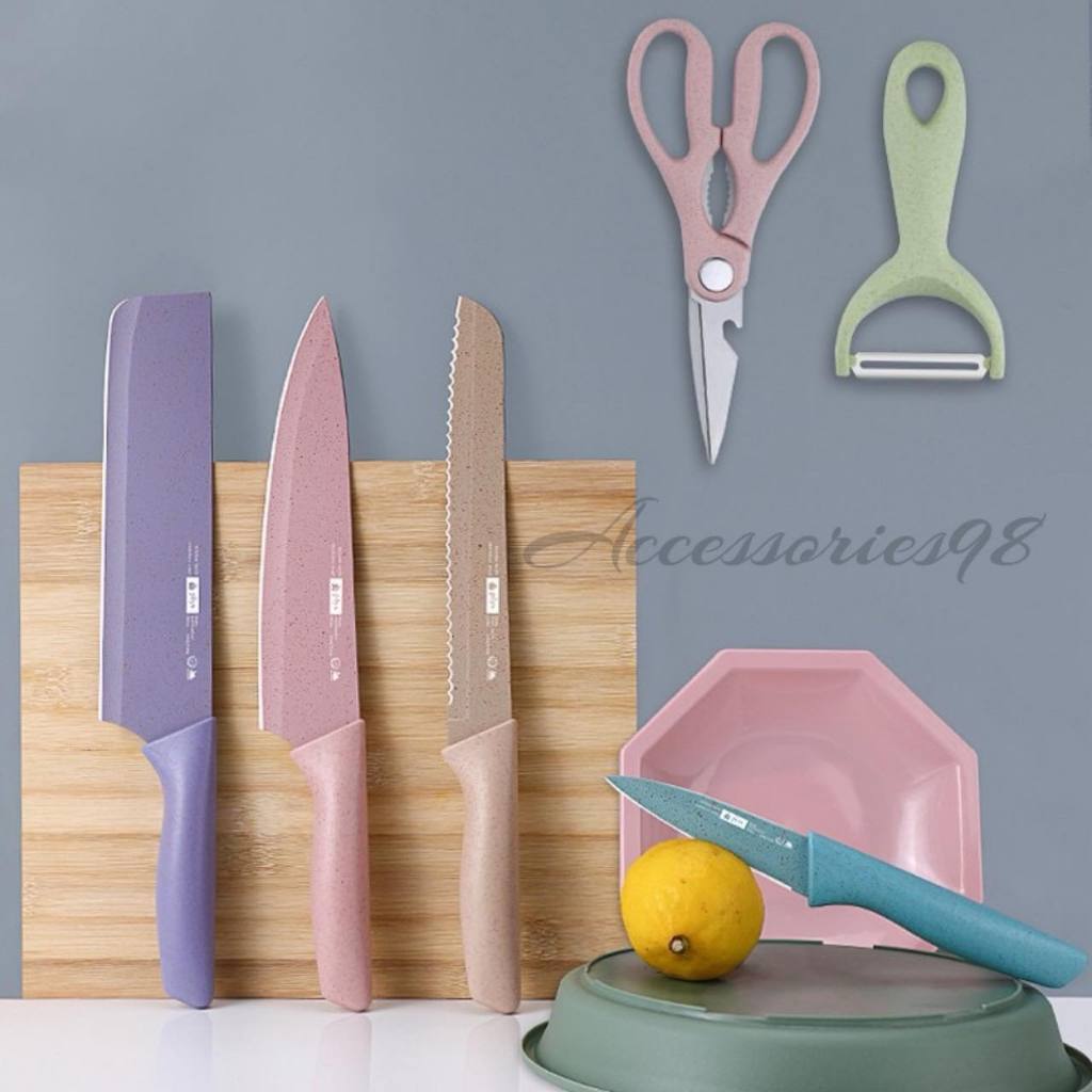 KITCHEN KNIFE PISAU 1 SET SERBA GUNA PISAU KITCHEN KNIFE 1set 6pcs