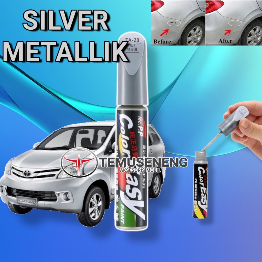 Dark Silver Spidol Cat Bodi Mobil Motor Silver Stone Abu Monyet Penghilang Baret Lecet Noda Gores