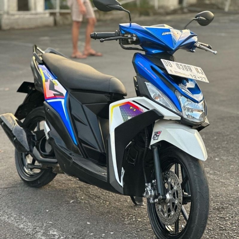 Striping Lis sticker standar ORI yamaha mio m3 2021 2022 biru putih stiker mio m3 biru putih 2021