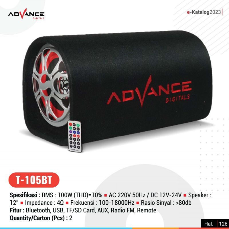 SPEAKER ADVANCE 12" T105BT USB BLUETOOTH AC/DC