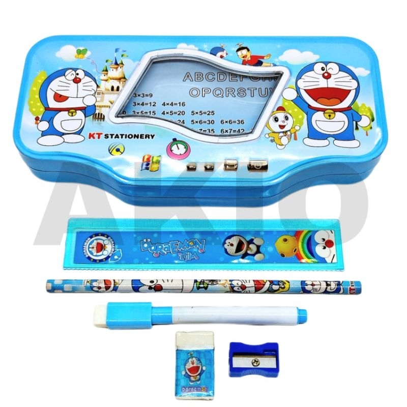 

Tempat Pensil Anak Set Alat Tulis BESAR 2 Susun Karakter DORAEMON NOBITA Kaleng Besi Murah KT6617
