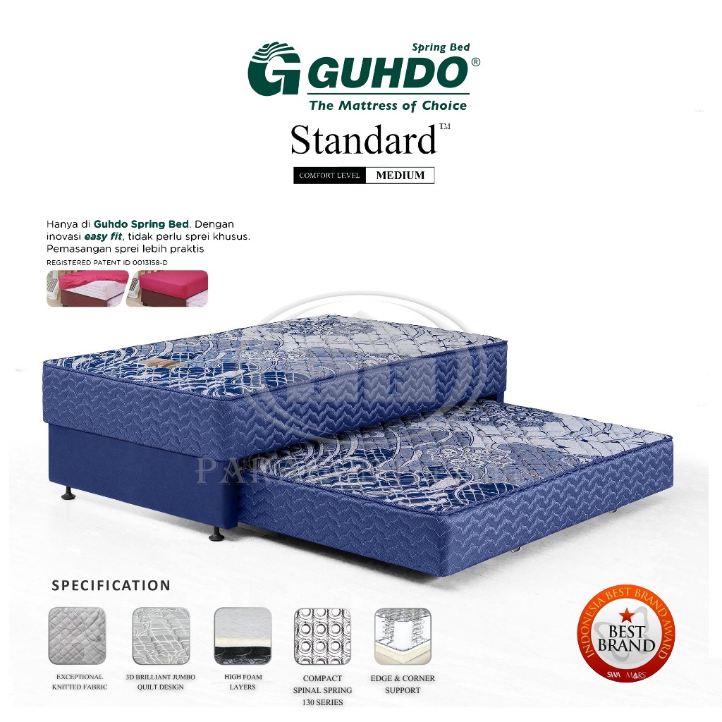 Guhdo Spring bed 2in1 Standard 090 100 120 140 160 180 TANPA SANDARAN