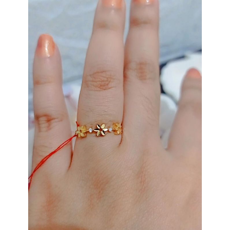 cincin emas kadar 16 karat model bunga