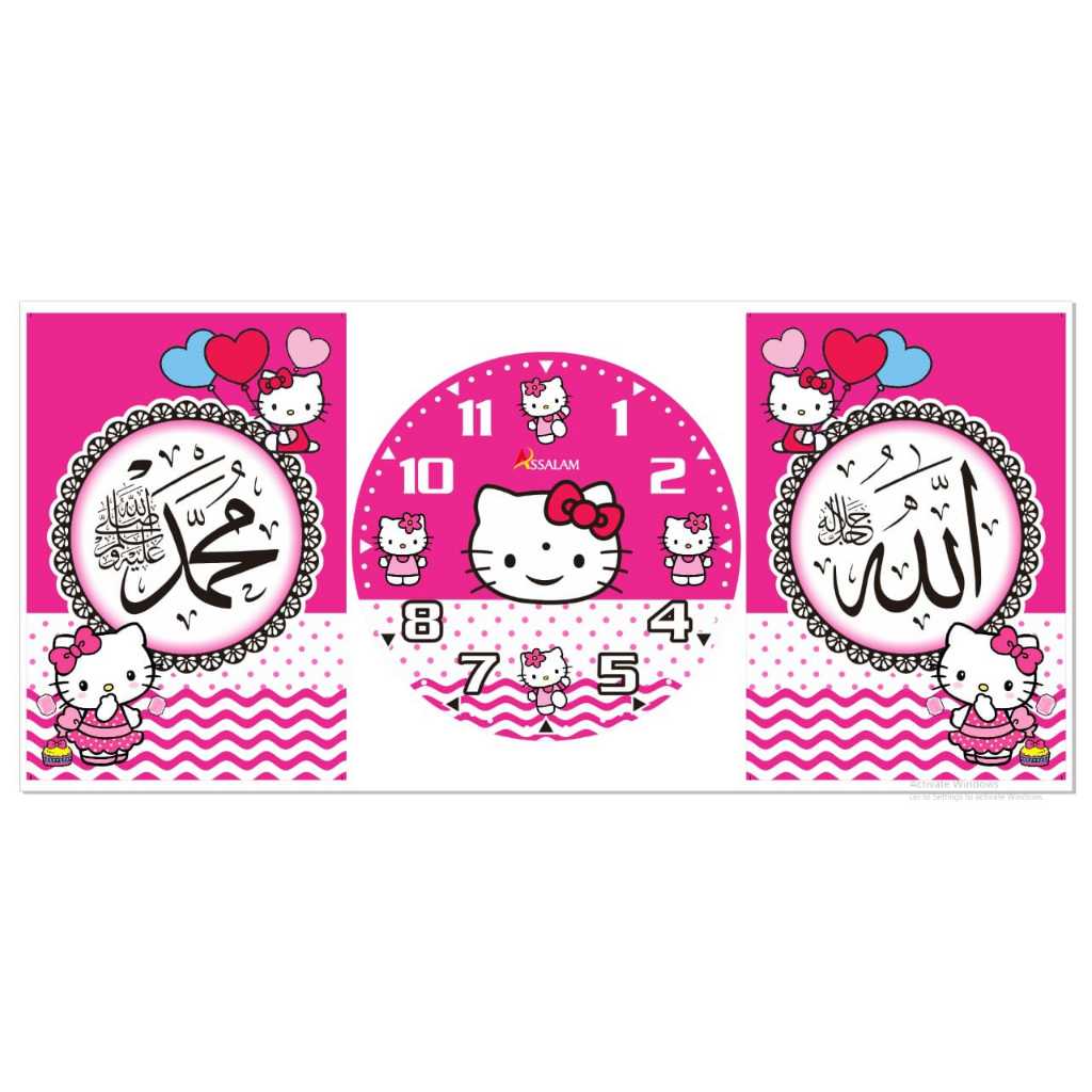 Jam Dinding Kaligrafi Karakter Murah - Jam Dinding Kaligrafi  1 Set