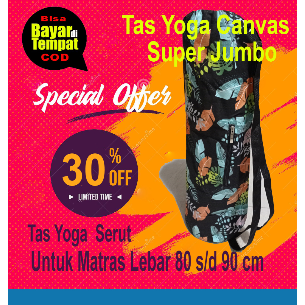 Yoga Mat Bag 80-90 mm/Tas Matras Yoga Canvas  Super Jumbo
