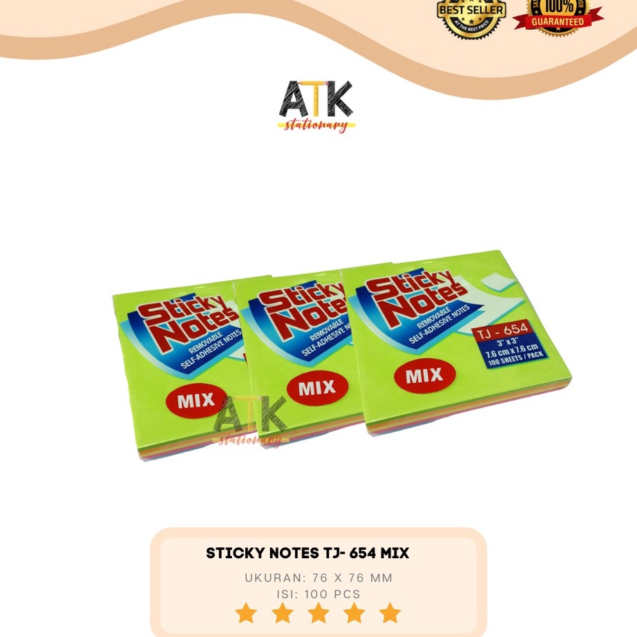 

Laris Sticky Note PostIt TomJerry 5 Warna TJ654 TJ Mix atk