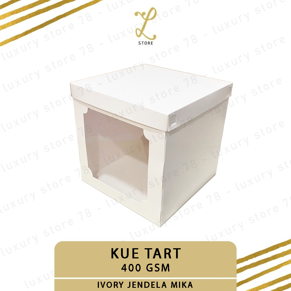 

[30X30X30 CM] (10 pcs) DUS KUE TART IVORY JENDELA MIKA | Box Kue Ulang Tahun - Box Kue Tart - Dus Kue Mika Jendela - Box Kue Tart Tinggi Polos