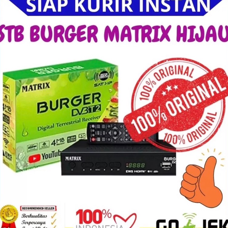 it Set Top Box STB Burger Matrix Hijau Original DVB T2 18P Digital Youtube  Vidio  Wifi BERSIH JERNI