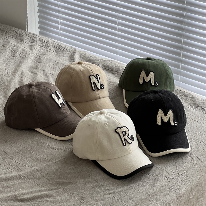 Mall Topi Baseball Anak Laki Laki Import Topi Anak Cowok Logo Huruf inisial Topi Motif Garis Putih A